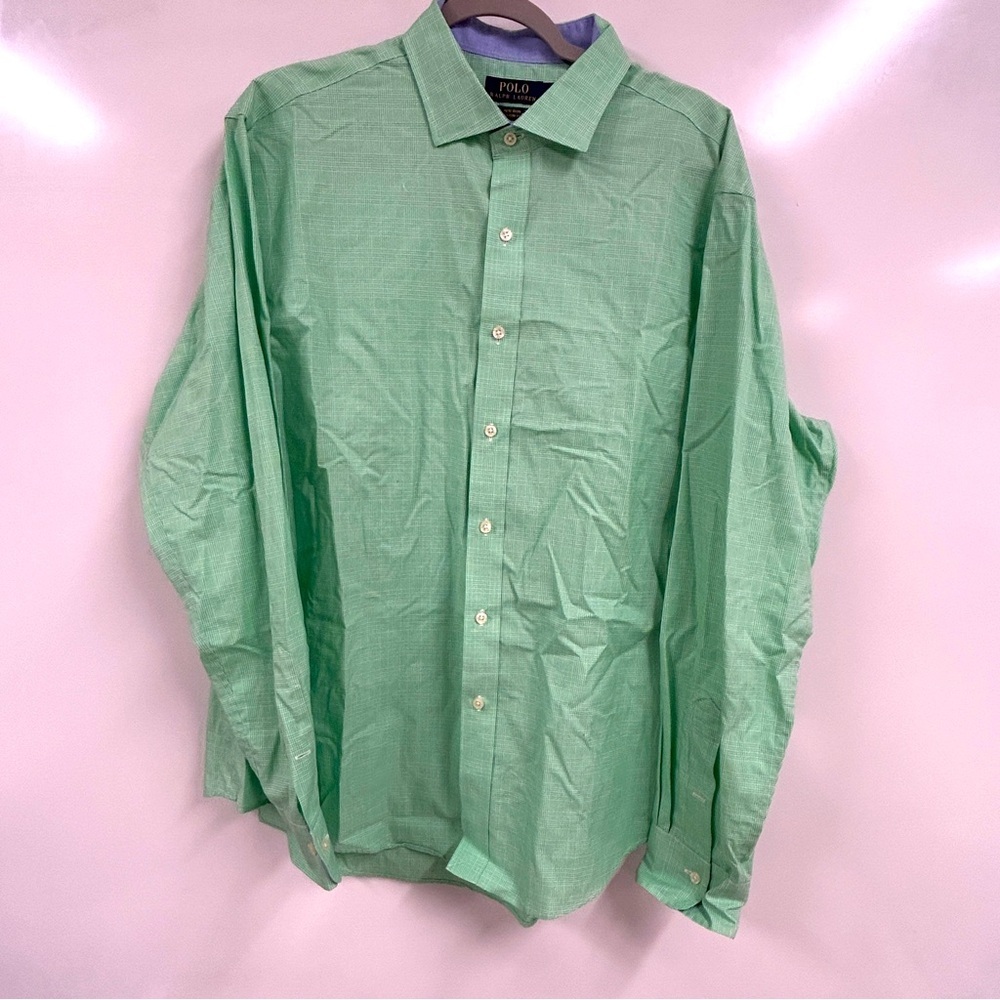 Polo Ralph Lauren Green Button Down Shirt XL Classic Preppy Oxford Long Sleeve